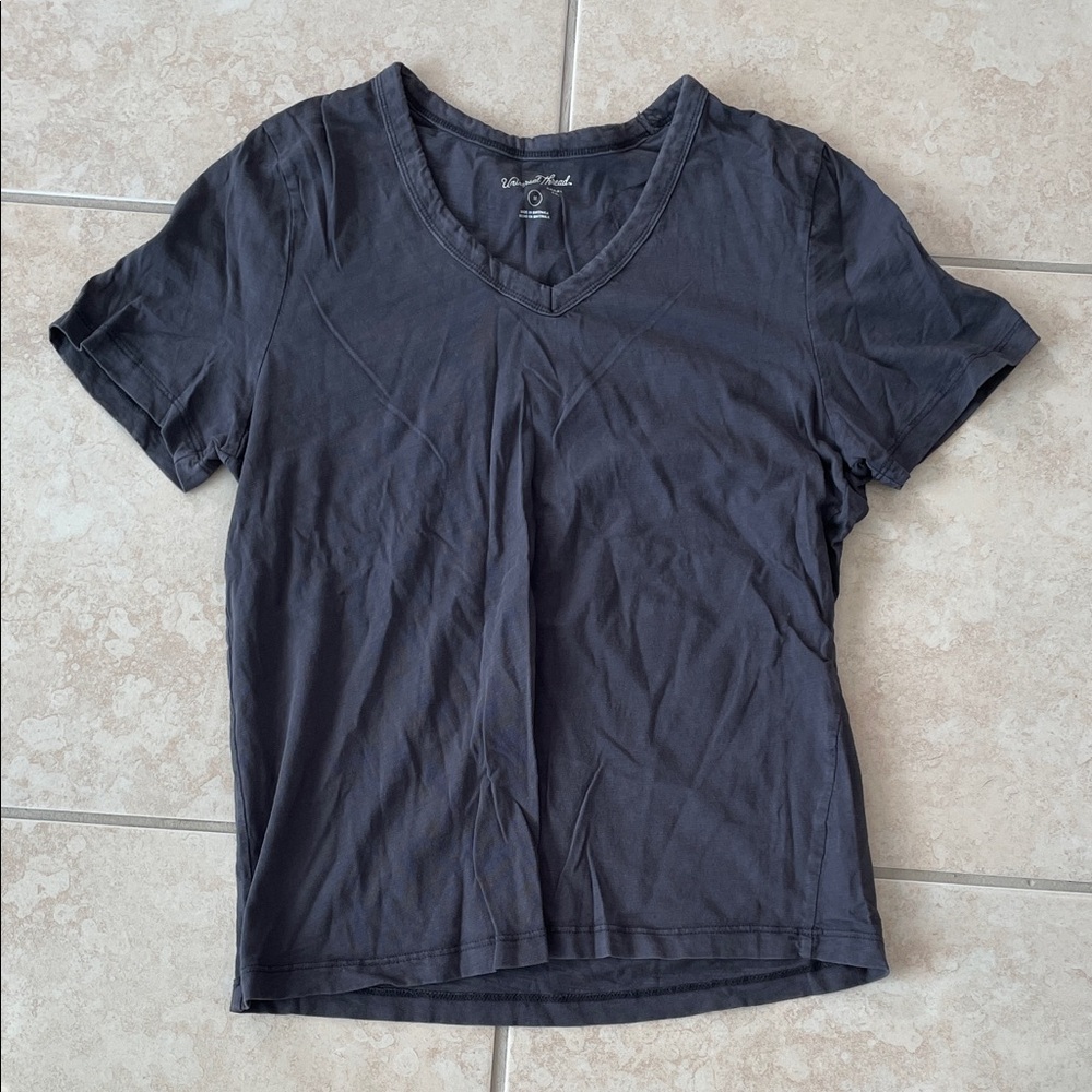 Women's Gray V-Neck Top